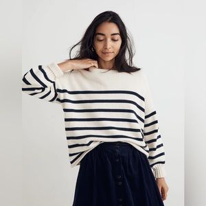 Madewell Conway Cotton Navy/ White Striped Pullover, Size 1X, Worn once